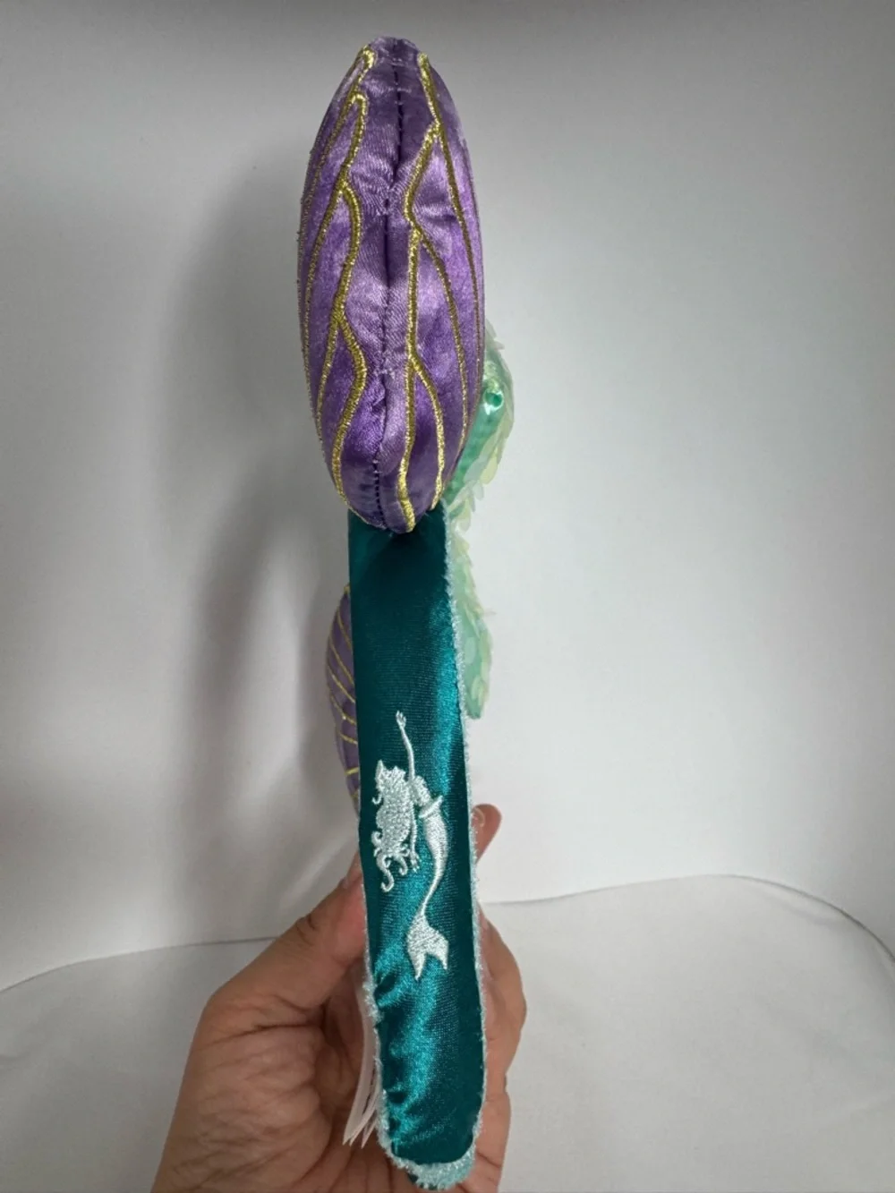 Disney Purple Shell Mouse Ear Headband with Teal Ribbon